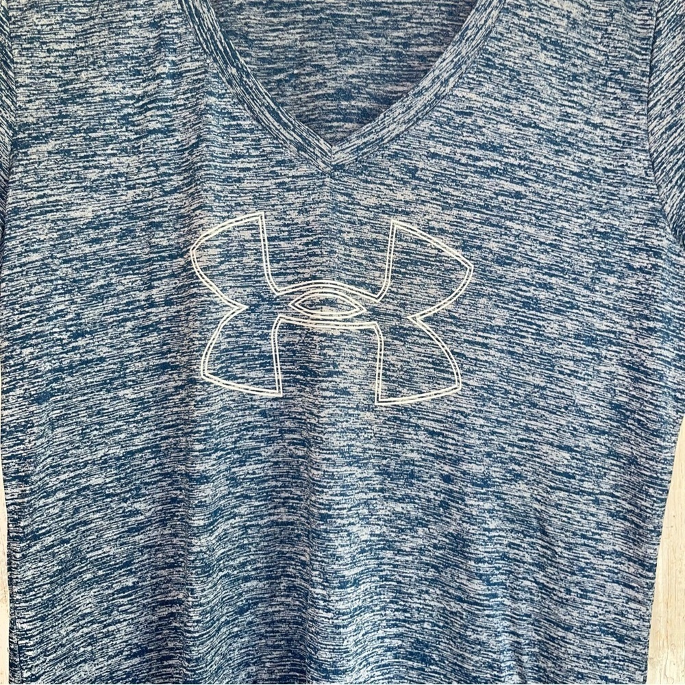 Under Armor Blue Heather Printed Tee - Picture 3 of 5